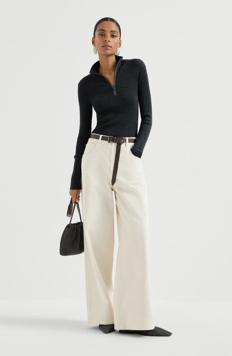 Brunello Cucinelli Virgin wool and cashmere sweater, Alternate, color, Anthracite