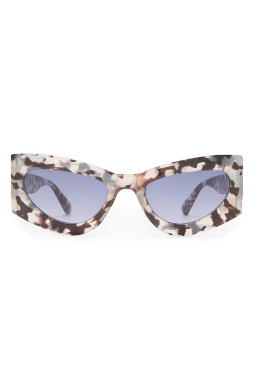 Aire Electra 49mm Small Cat Eye Sunglasses In Charcoal Tort/smoke Grad