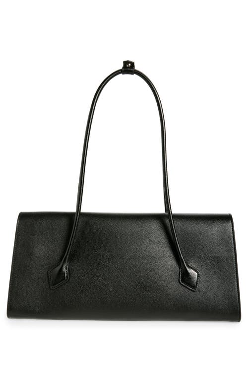Alaïa Womens Alaia Le Teckel Flap Shiny-grained Leather Tote Bag In Noir