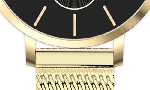 Alfred Sung Serentiy Stainless Steel Bracelet Watch, 33mm In Gold Strap Black Dial