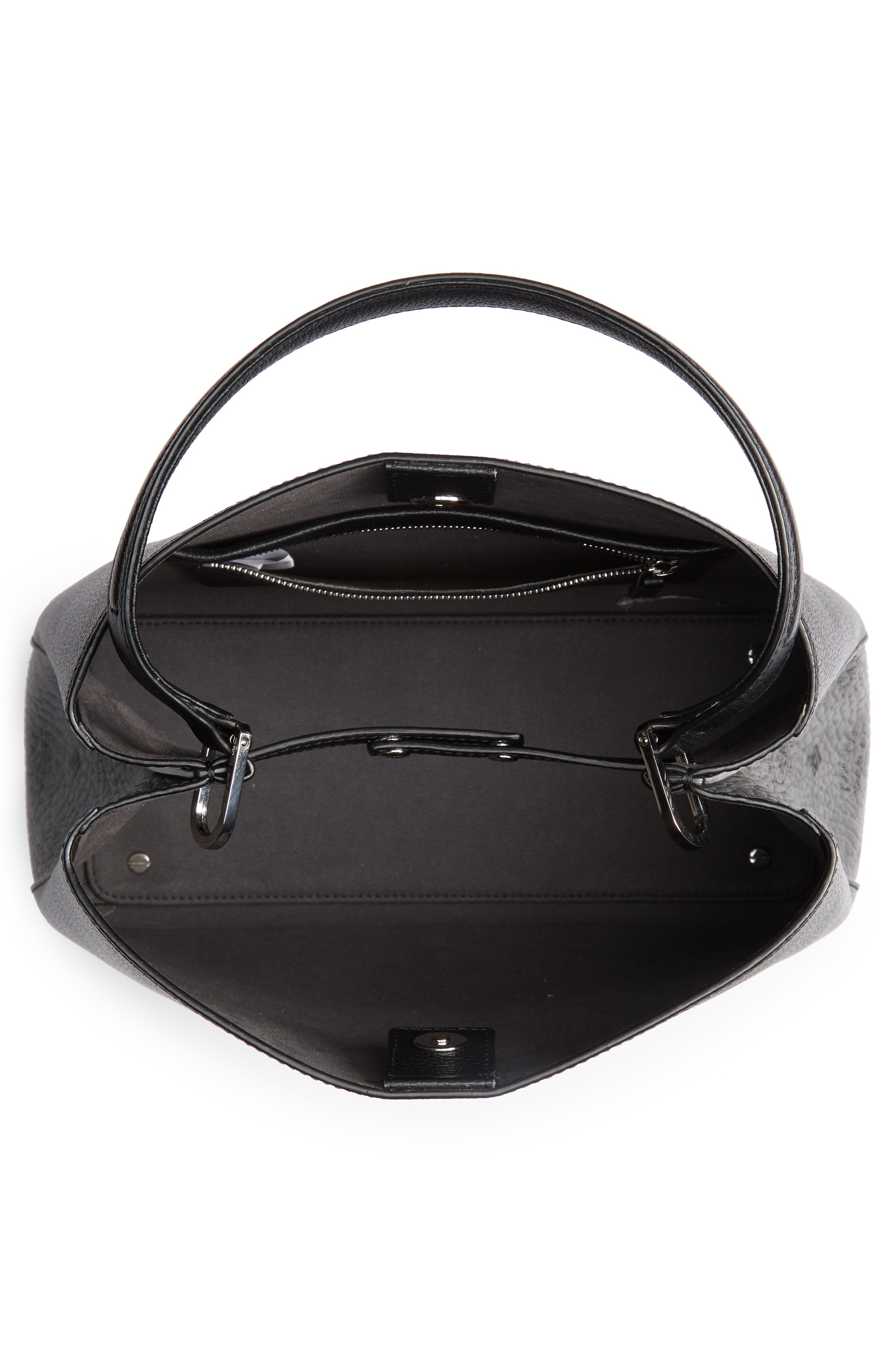 MCM Sarah Leather & Visetos Canvas Hobo, Alternate, color, 