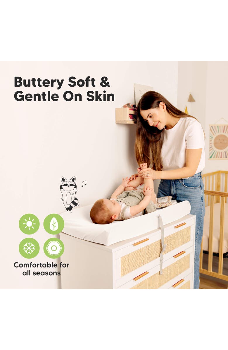 KeaBabies 2-Pack Isla [Protect+] Waterproof Changing Pad Covers, Alternate, color, Soft White