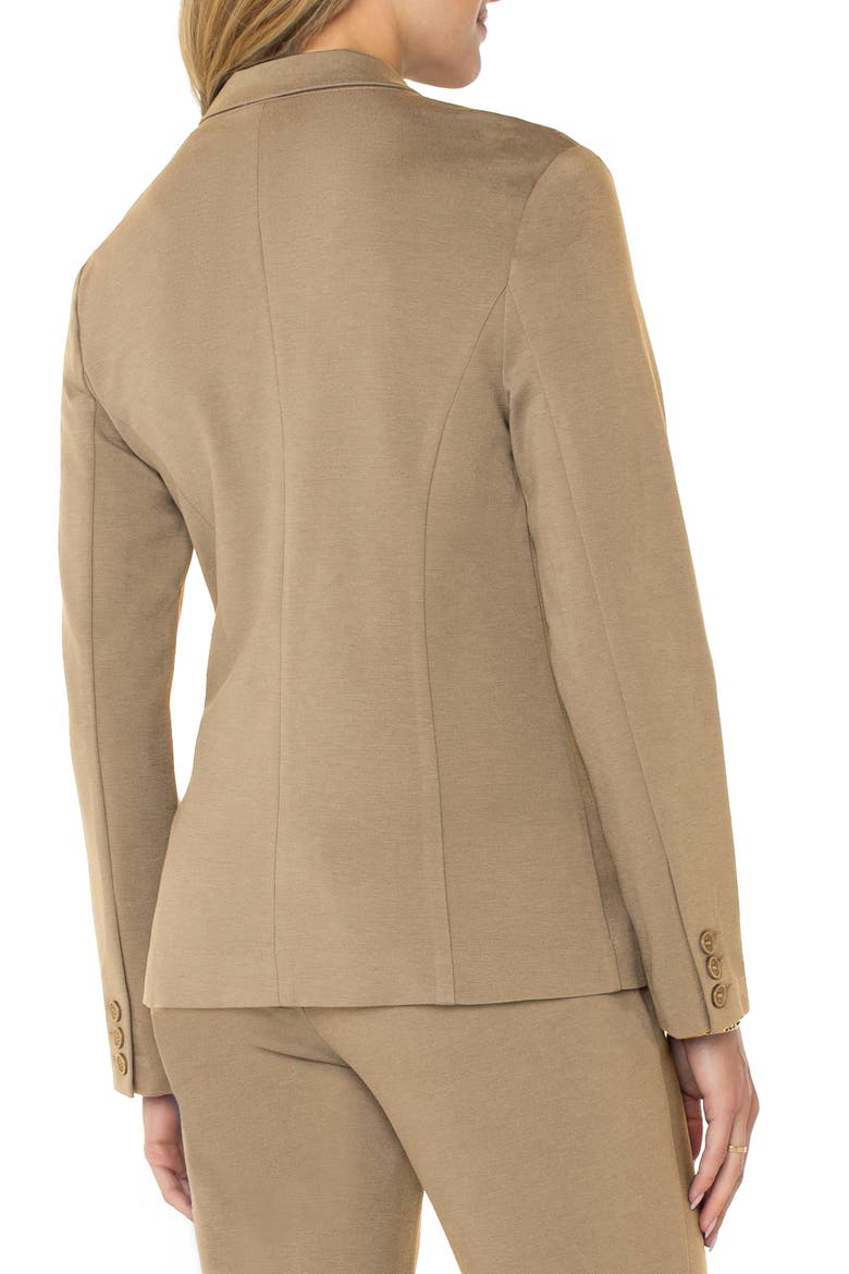 Fitted One-Button Knit Blazer, Alternate, color, PALO SANTO