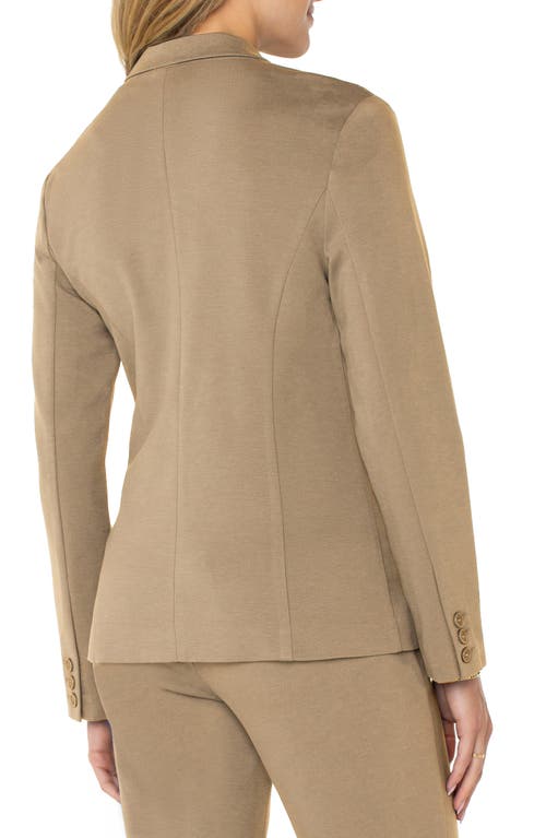 Shop Liverpool Los Angeles Fitted One-button Knit Blazer In Palo Santo