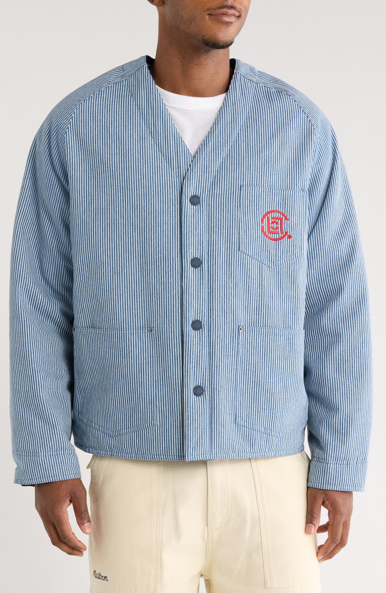 Malbon Golf x CLOT Reversible V-Neck Jacket, Alternate, color, Navy