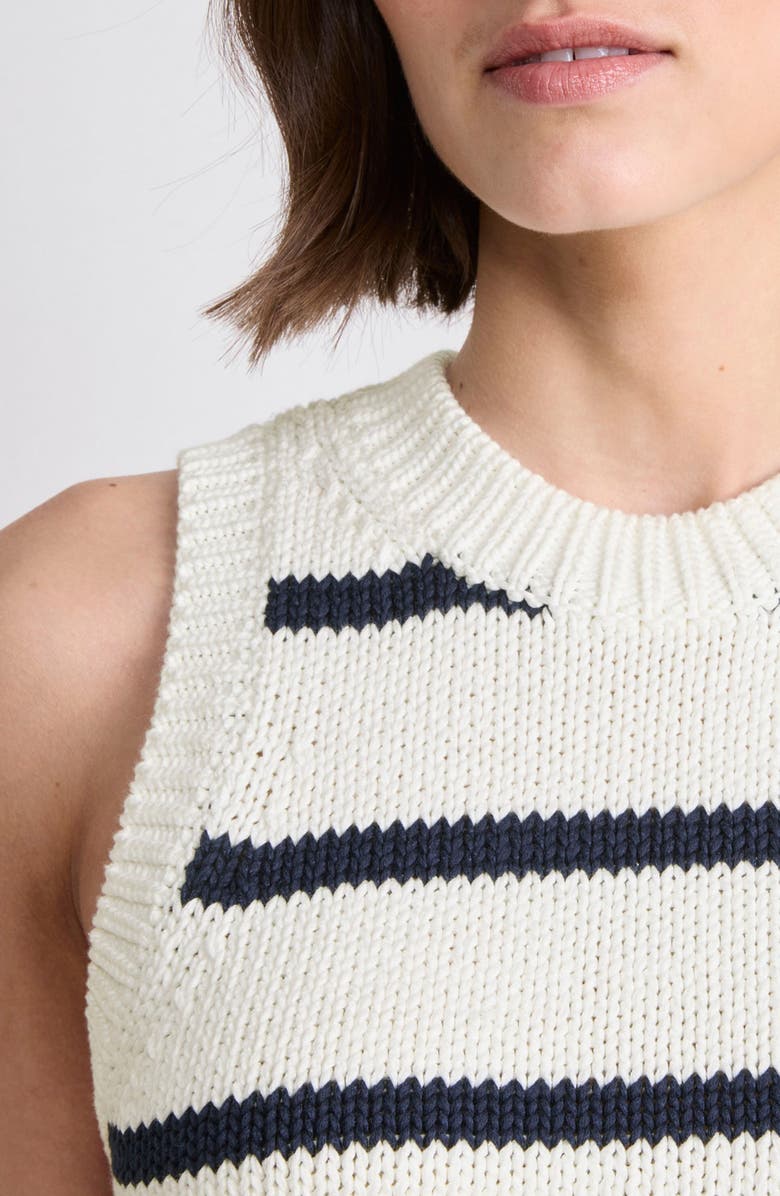 vineyard vines Cotton Blend Sleeveless Sweater, Alternate, color, Hana Stripe Marsh