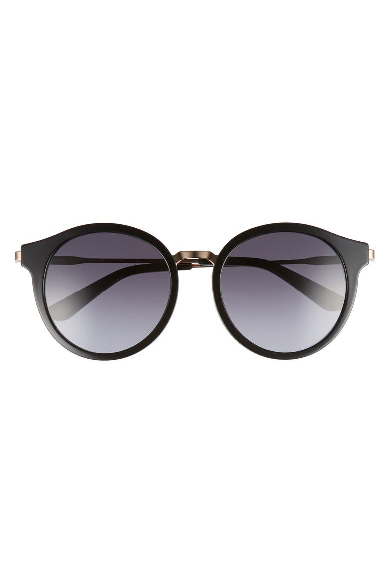 52mm Round Sunglasses, Alternate, color, BLACK/ GOLD