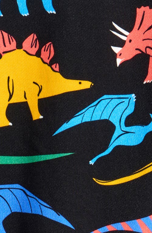 Rock Your Baby Kids' Dino Bright Cotton Sweatshirt In Black