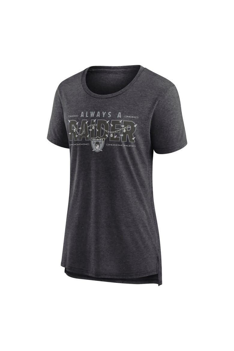 Women's Nike Charcoal Las Vegas Raiders Vintage Graphic Tri-Blend Scoop Neck T-Shirt, Alternate, color, Charcoal