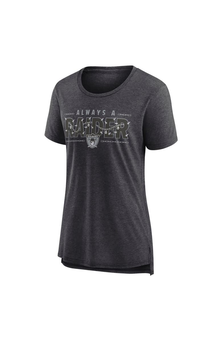 Nike Women's Nike Charcoal Las Vegas Raiders Vintage Graphic Tri-Blend Scoop Neck T-Shirt, Alternate, color, Charcoal