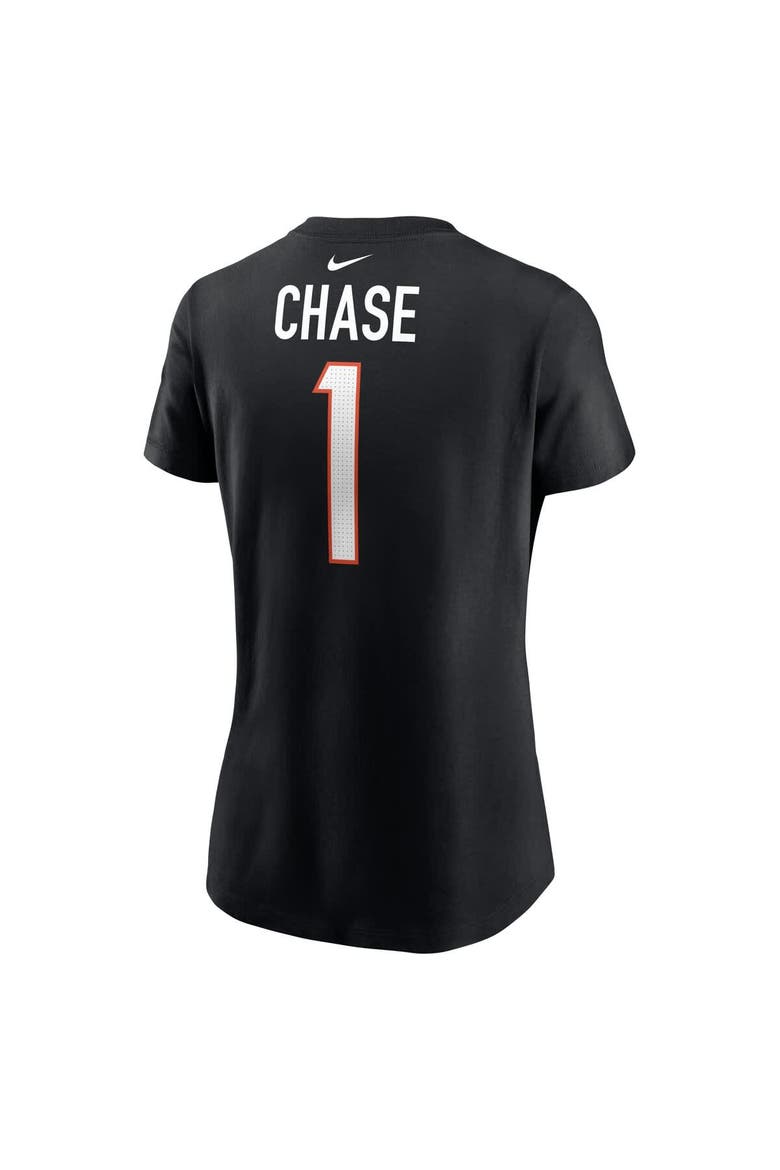 Women's Nike Ja'Marr Chase Black Cincinnati Bengals Player Name & Number T-Shirt, Alternate, color, Black