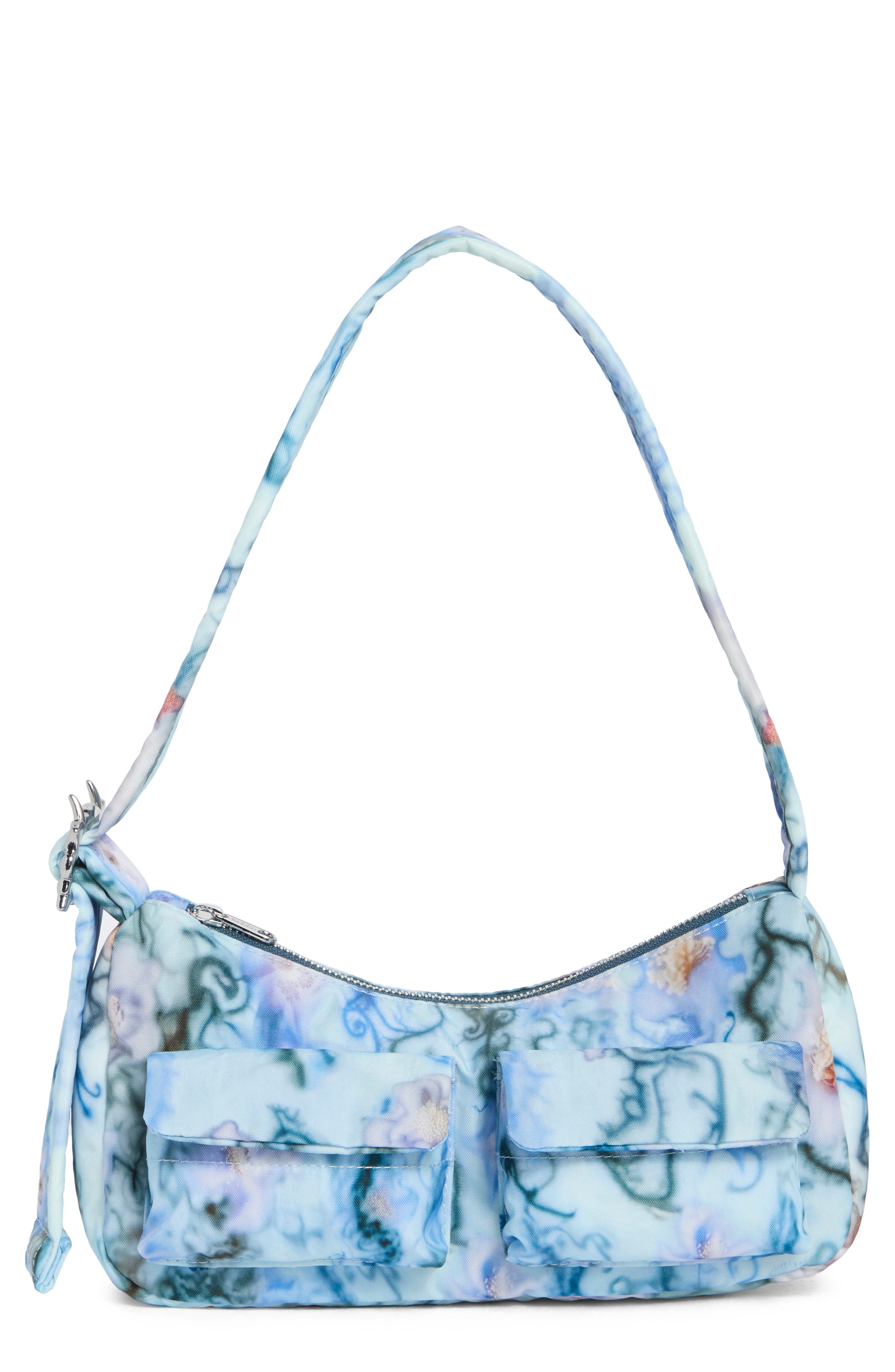 Cargo Nylon Shoulder Bag, Main, color, BLUE THORNS