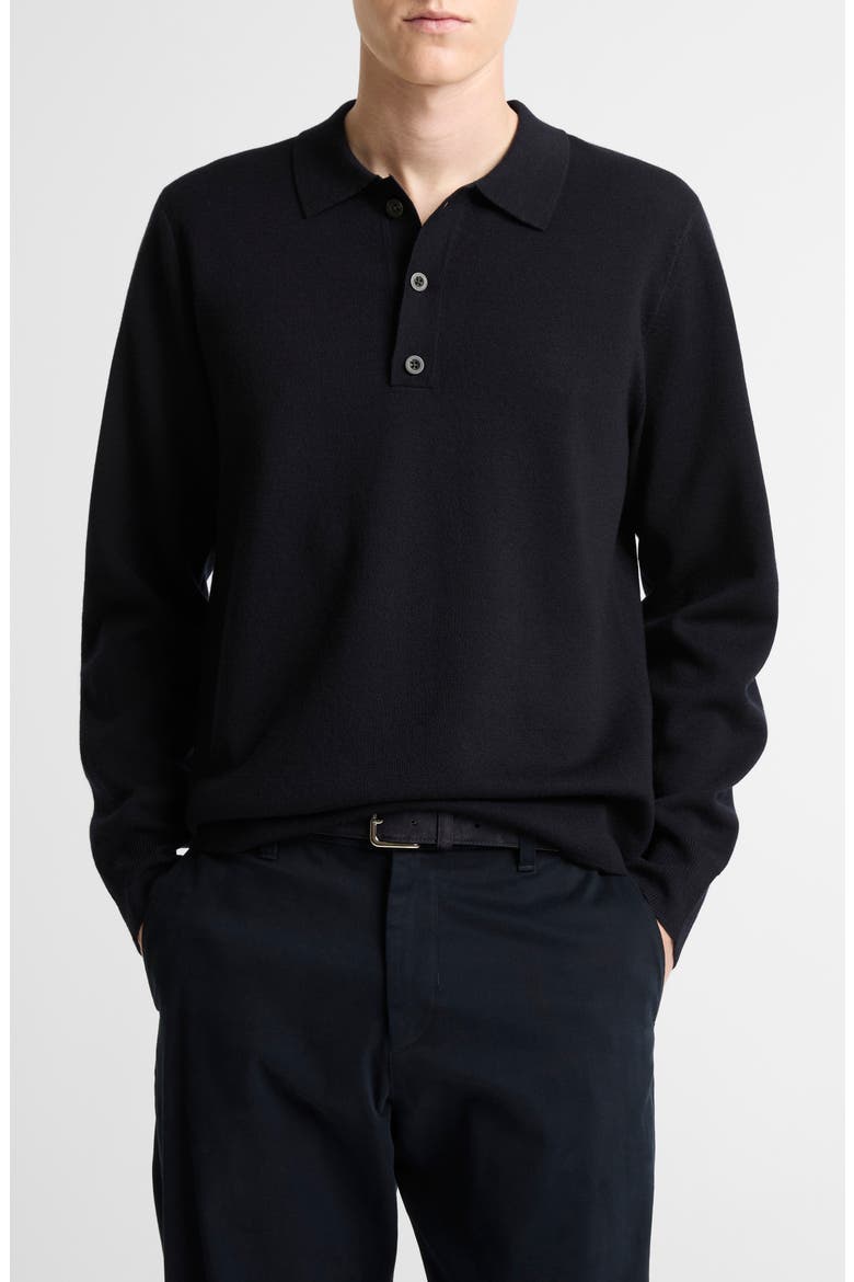 Milano Knit Long Sleeve Merino Wool Polo Sweater, Main, color, COASTAL