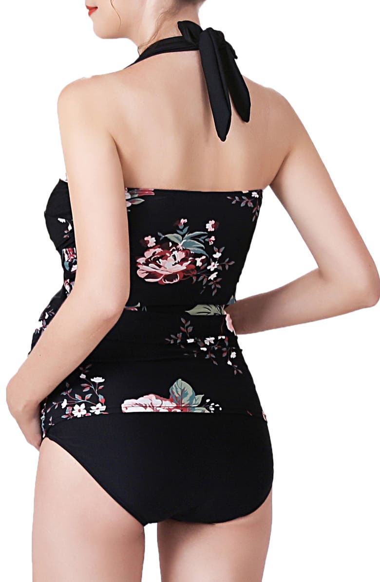 Kimi and Kai Arely Floral Print Two-Piece Maternity Swimsuit, Alternate, color, 