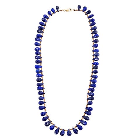 Faceted Gemstone Teardrop Bead Choker Necklace