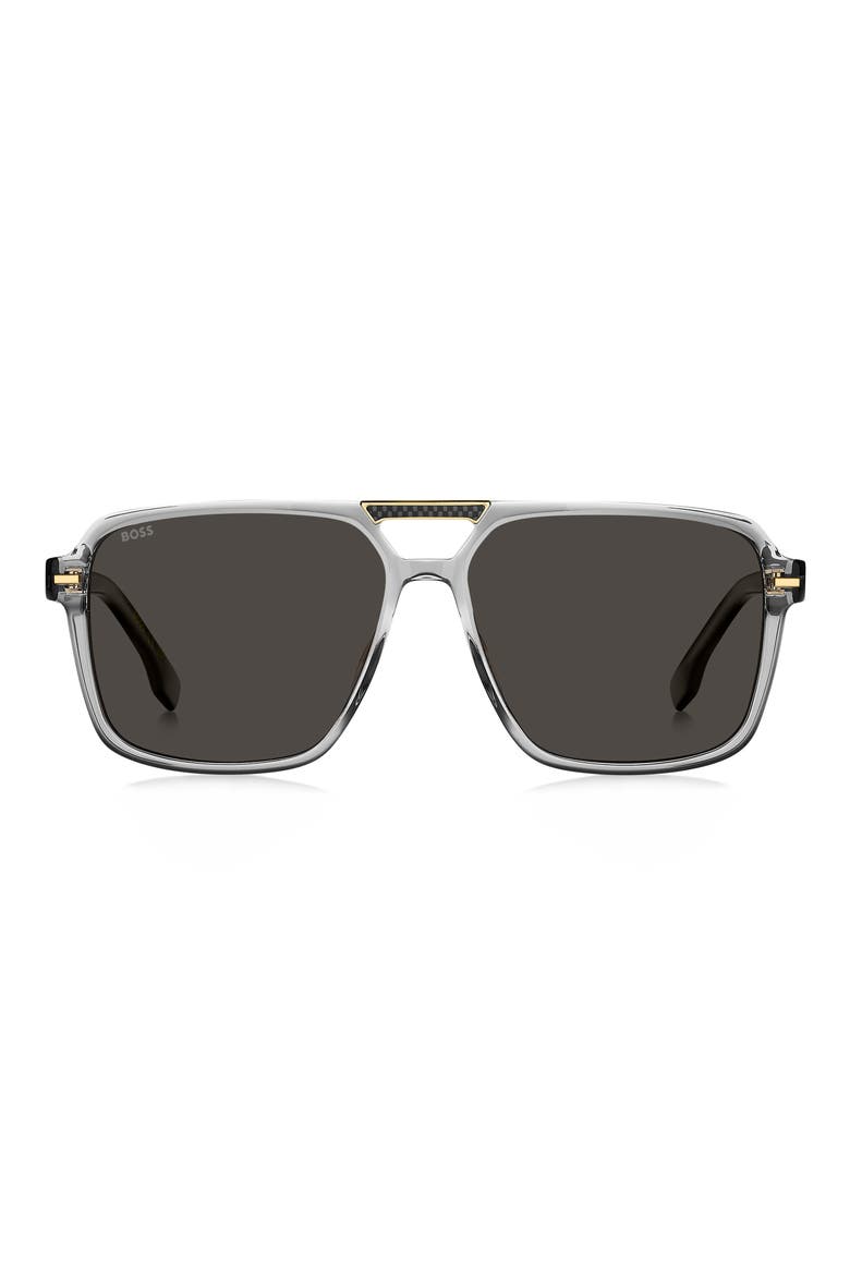 59mm Square Sunglasses, Main, color, GREY/ GREY
