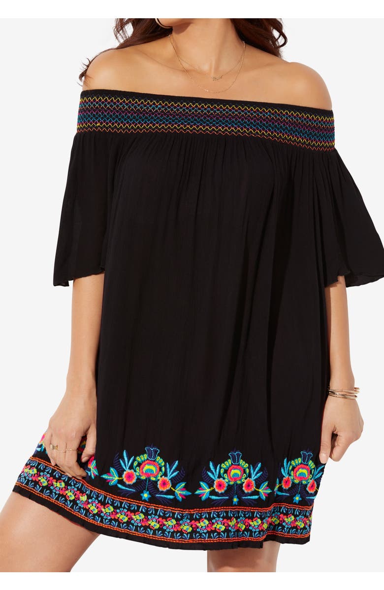 Swim 365 Off-The-Shoulder Cover Up, Alternate, color, White Multi