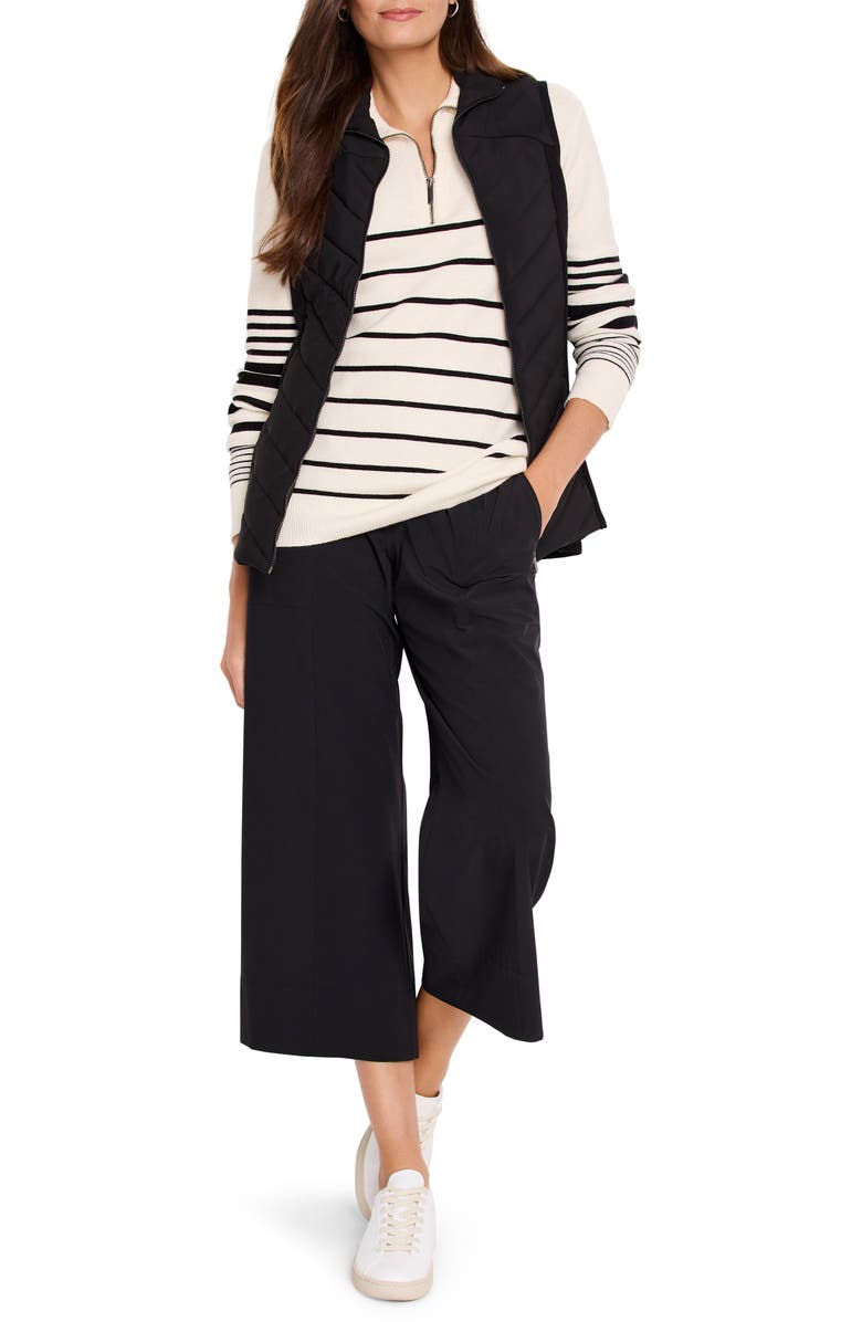 NZ ACTIVE by NIC+ZOE Quilted Mixed Media Jersey Puffer Vest, Alternate, color, Black Onyx