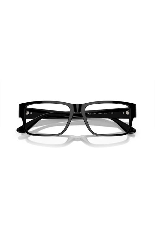 Versace 57mm Rectangle Optical Glasses In Black