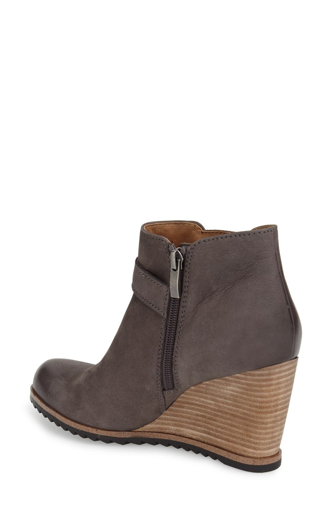 'Addison' Wedge Bootie, Alternate, color, GREY LEATHER