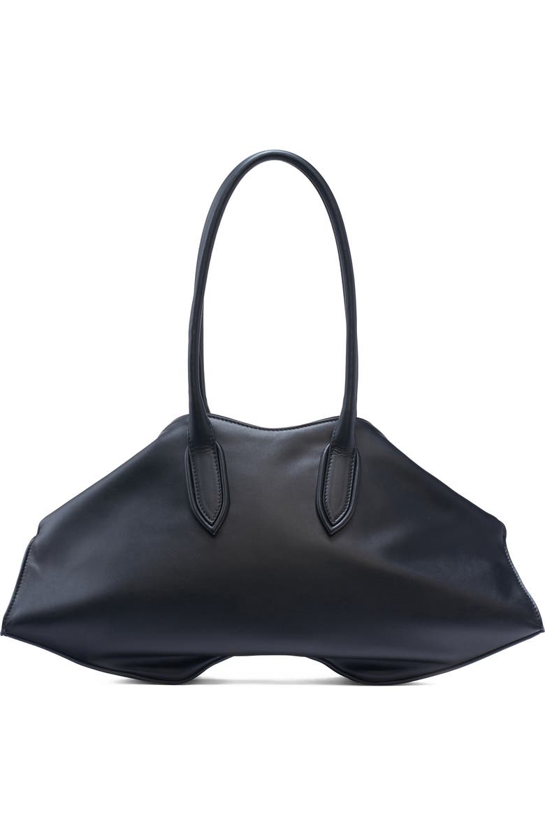 McQueen Small Manta Leather Handbag, Alternate, color, Black/ Silver