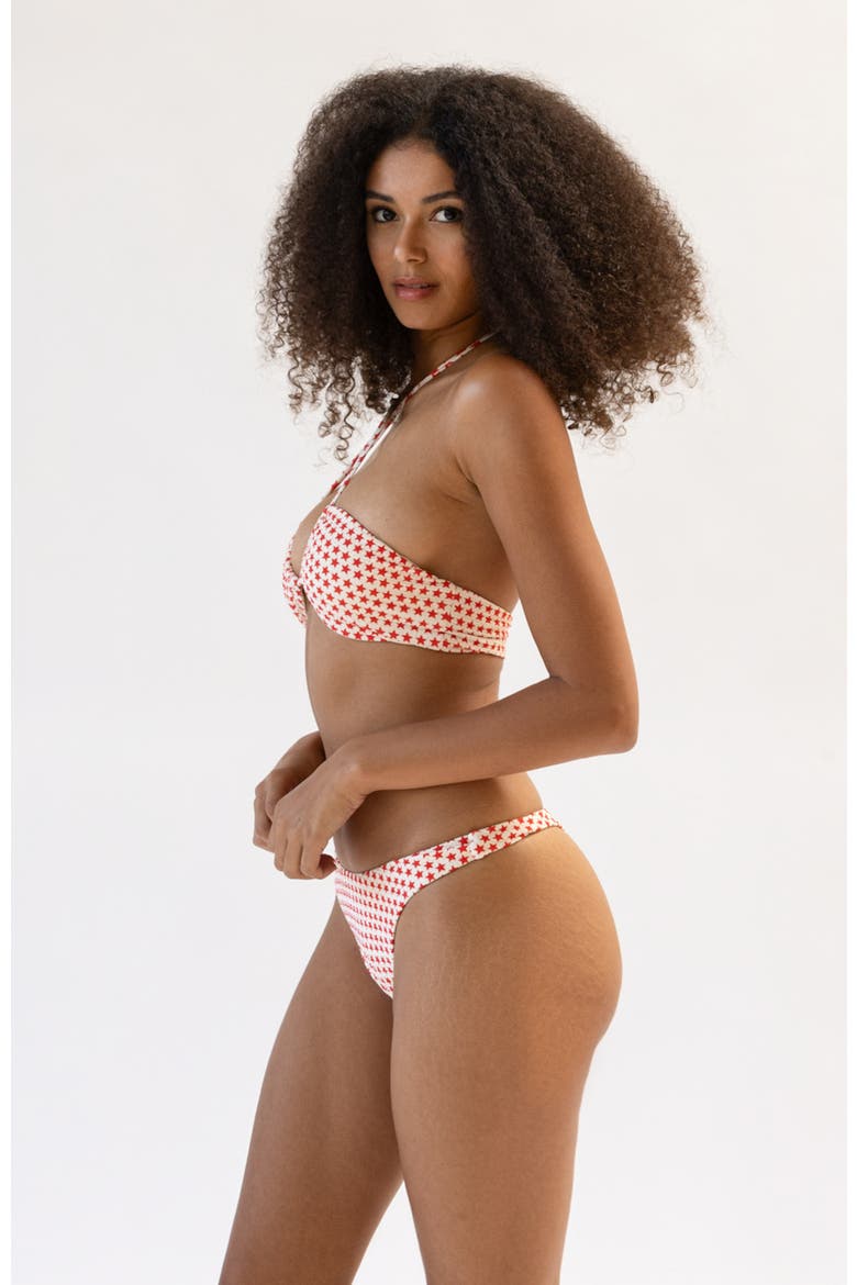 Amalfi String Tie Bandeau Bikini Top, Alternate, color, Rockstar