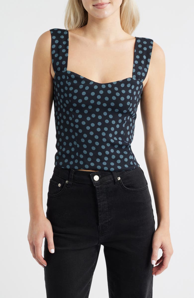 Reformation Hester Crepe Top, Main, color, Cosmic Dot