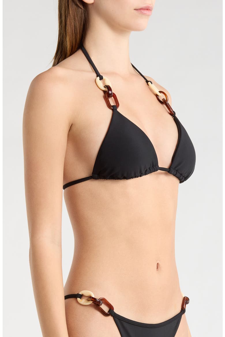 Nancy Triangle Bikini Top, Alternate, color, BLACK