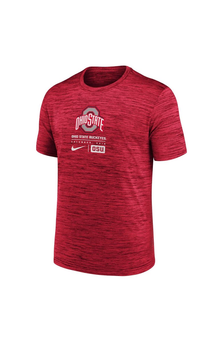 Nike Men's Nike Scarlet Ohio State Buckeyes Campus Center Block Velocity Performance T-Shirt, Alternate, color, Scarlet