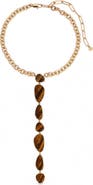 Ettika Majestic Tiger's Eye Y-Necklace