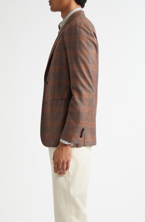Boglioli K-jacket Check Wool, Silk & Linen Sport Coat In Brown