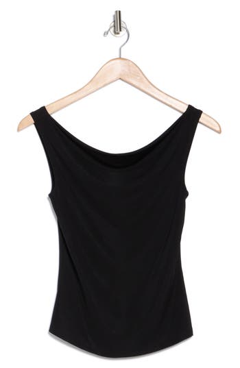 Shop Wayf Cowl Neck Tank In Black
