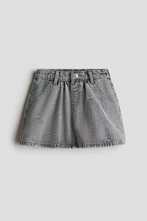 Patterned Denim Skirt