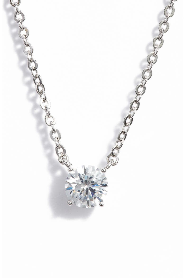 Cubic Zirconia Pendant Necklace, Main, color, CLEAR- SILVER