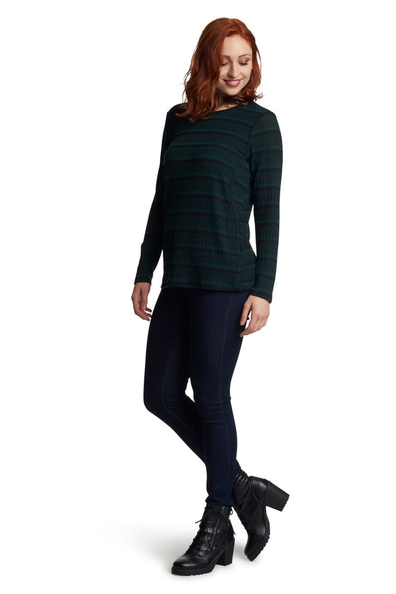 Ashley Stripe Maternity/Nursing Top, Alternate, color, HUNTER STRIPE