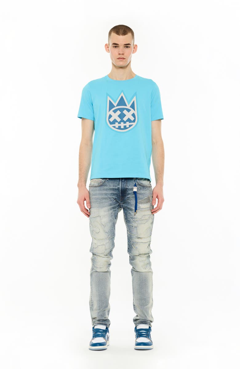 Cult of Individuality Rocker Rip & Repair Slim Fit Straight Leg Jeans, Alternate, color,