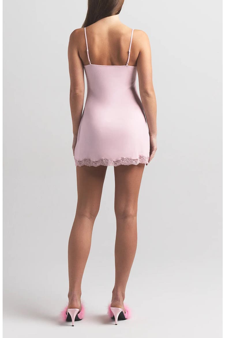Lace Trim Minidress Nightgown, Alternate, color, BLOOM
