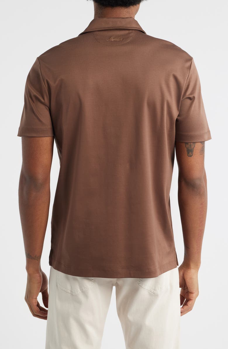 Aurélien AUR1 Solid Cotton Polo, Alternate, color, Chocolate