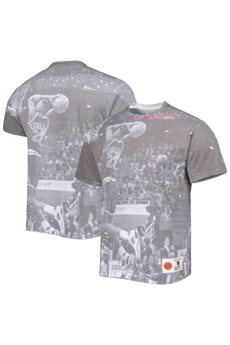 Men's Mitchell & Ness Cedric Ceballos Heather Gray Phoenix Suns Above The Rim T-Shirt, Main, color, Gray