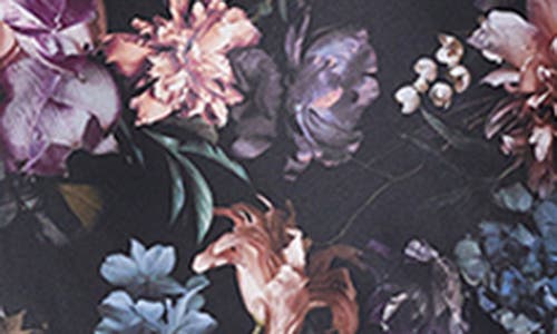 L'agence Kenna Floral Print Cold Shoulder Silk Maxi Dress In Blue