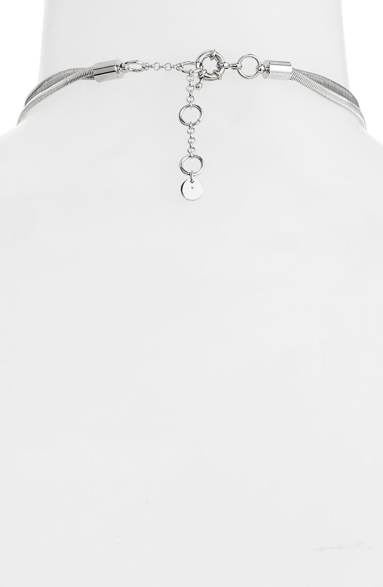 Something Navy Exaggerated Lariat Necklace, Alternate, color, Rhodium