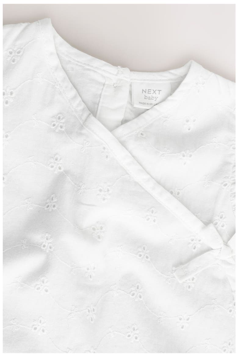 Eyelet Embroidered Wrap Romper, Alternate, color, WHITE