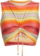 Robin Piccone Greta Ruched Cutout Swim Top