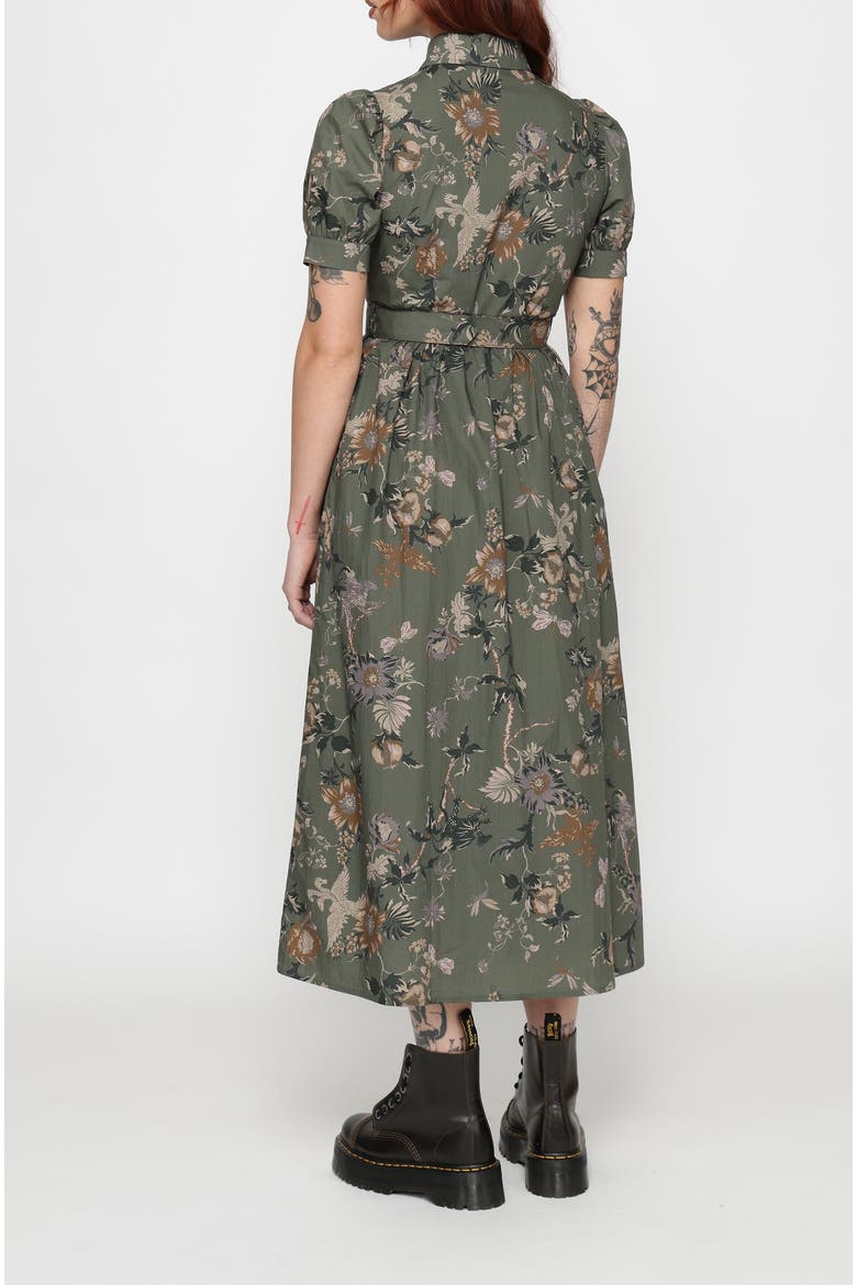 Poison Eden Midaxi Shirt Dress, Alternate, color, Green