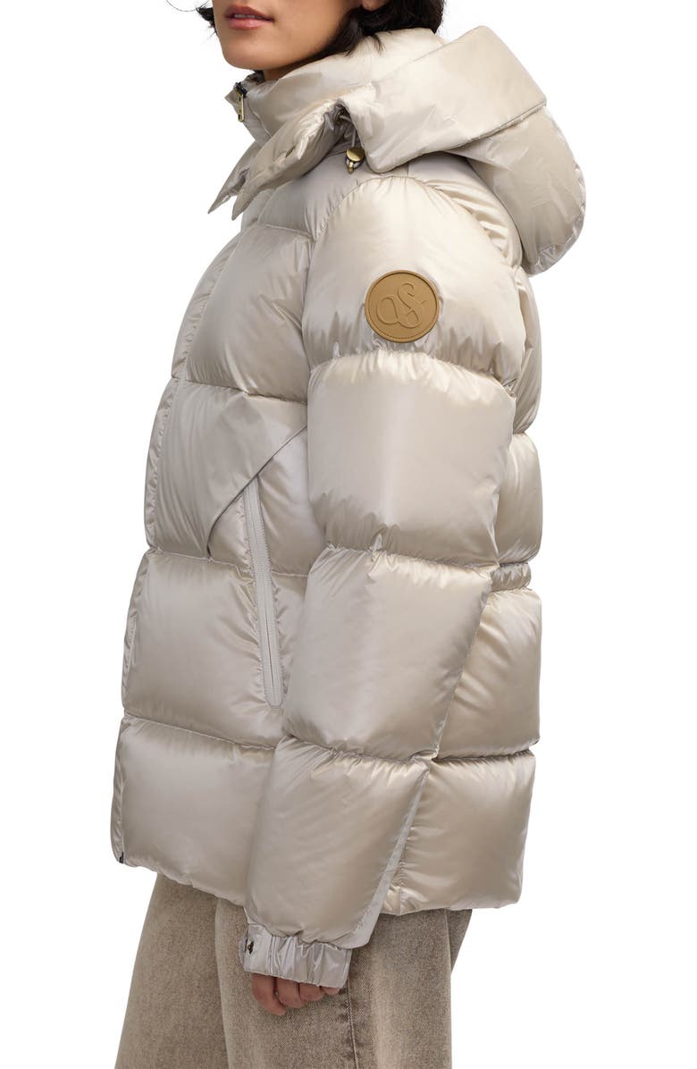 Scotch & Soda Vivienne Boxy Water Repellent Quilted Down Jacket, Alternate, color, Champagne