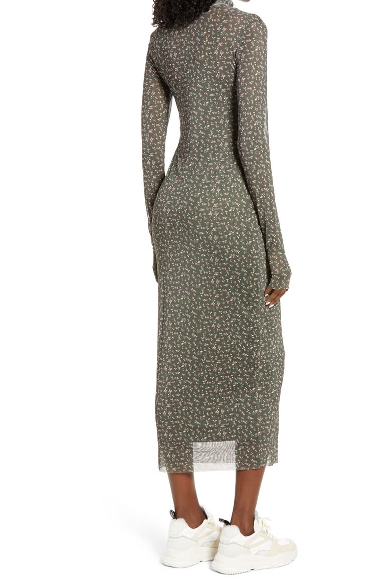 Shailene Sheer Long Sleeve Dress, Alternate, color, OLIVE TULIP DISTY