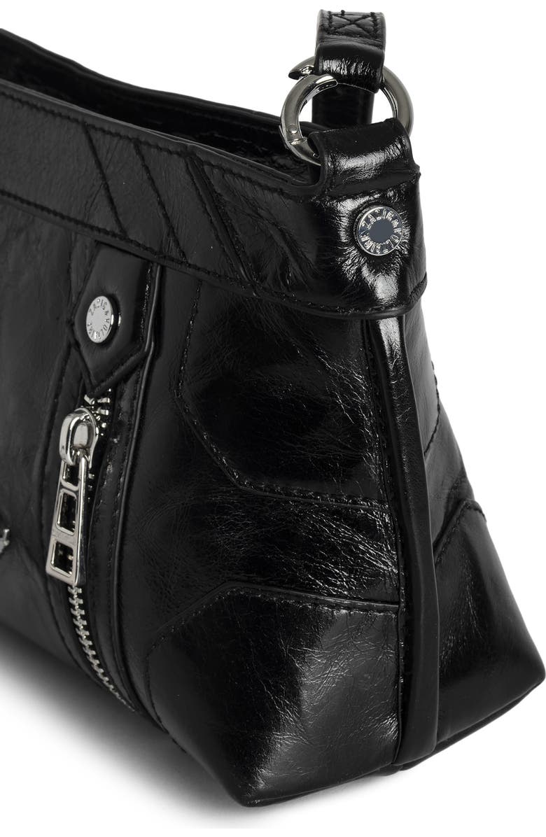 Zadig & Voltaire Sunny Mood Vintage Patent Crossbody Bag, Alternate, color, Noir