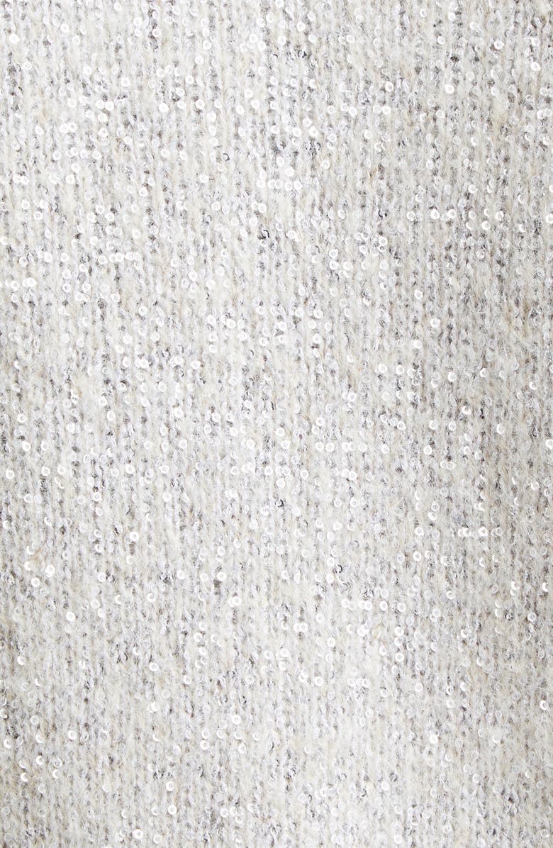 Erdem Crystal & Sequin Embellished Alpaca Blend Crop Cardigan, Alternate, color, Champagne