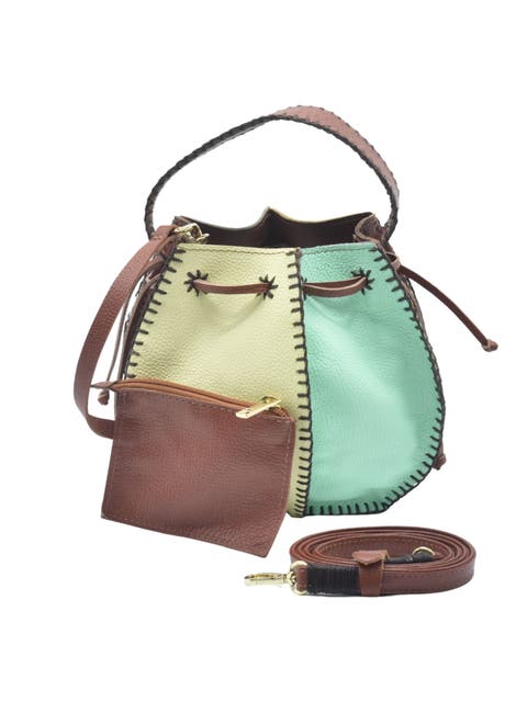 Tall Bucket Top Grain Leather Bag