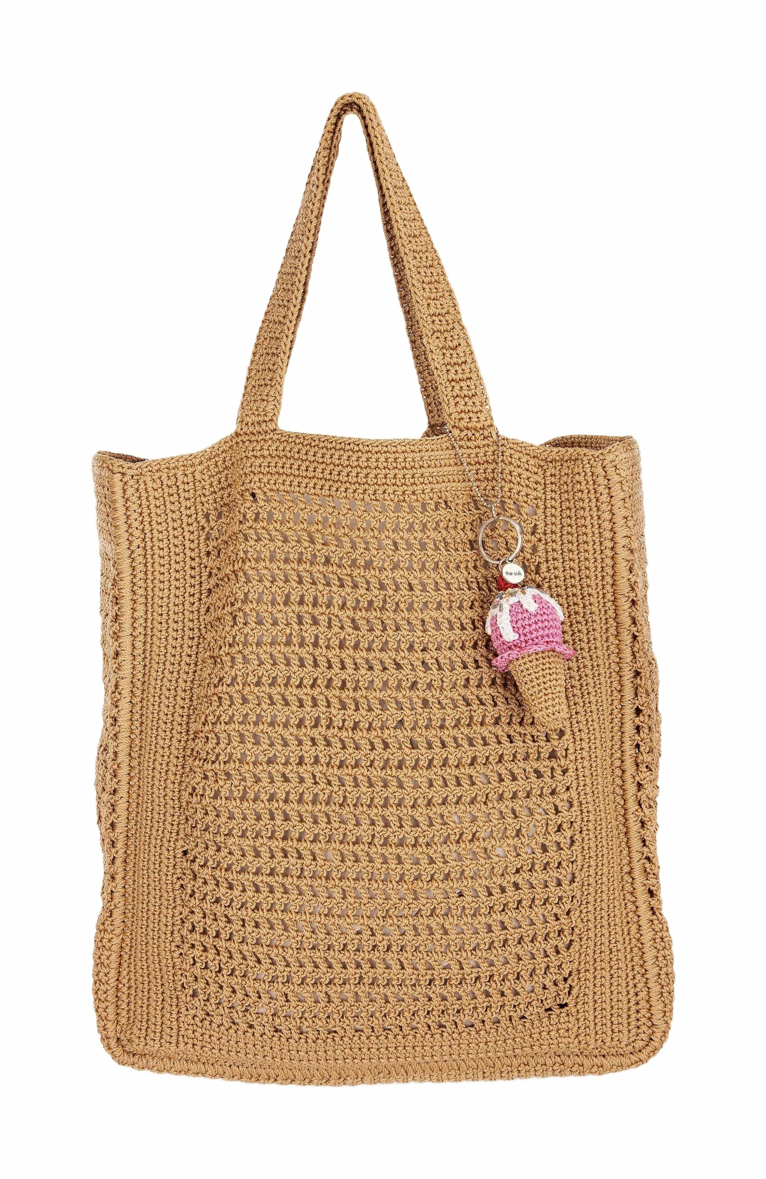 Lanie Market Tote Hand Crochet Bag, Alternate, color, Bamboo